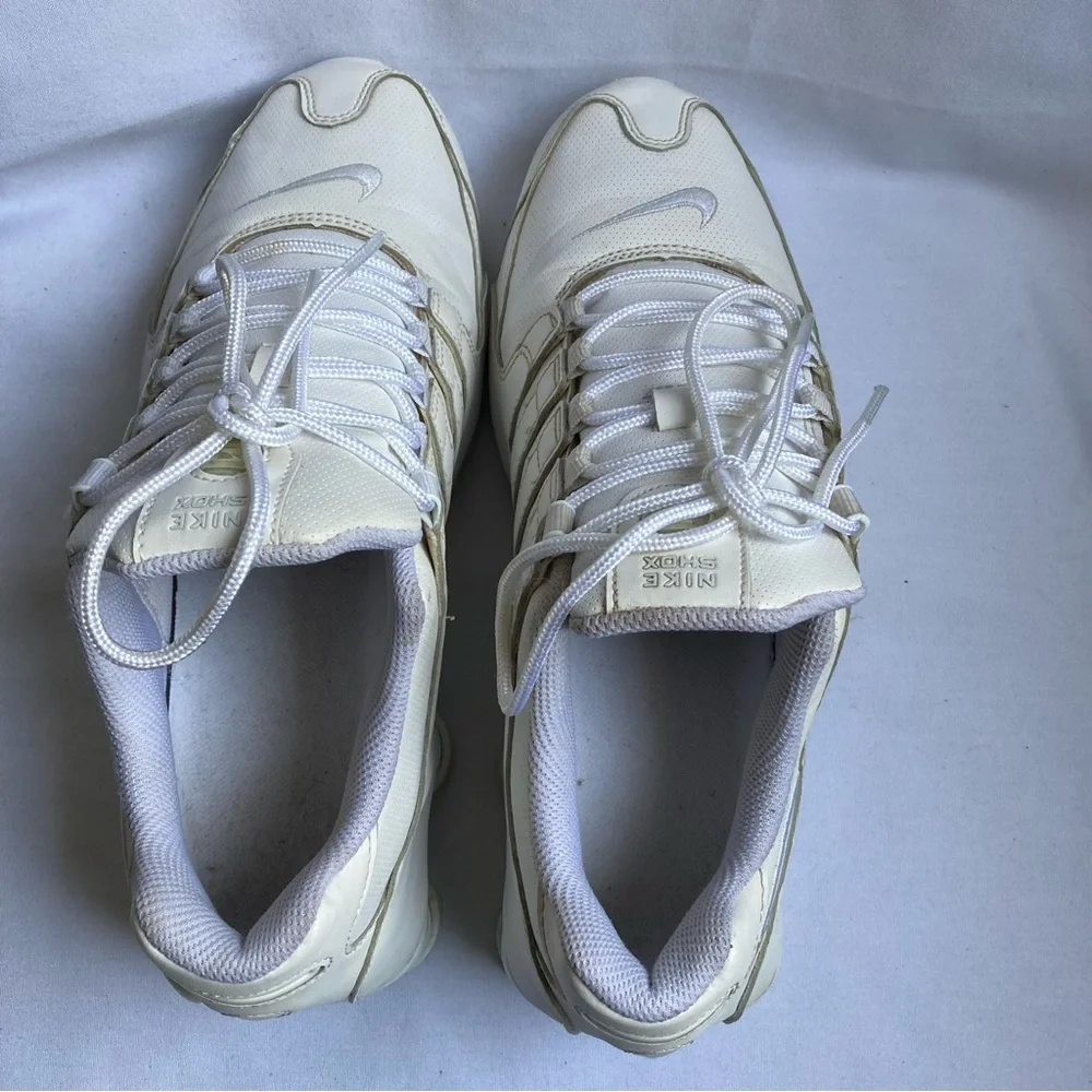 Nike Shox NZ Running Athletic White Leather Shoes 378341-128 - Picture 5 of 9